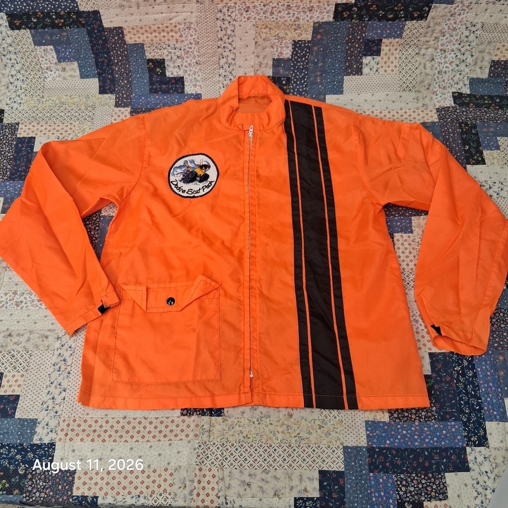True Vintage Dodge Scat Pack Racing Jacket Mens Medium Orange Mopar Muscle Car